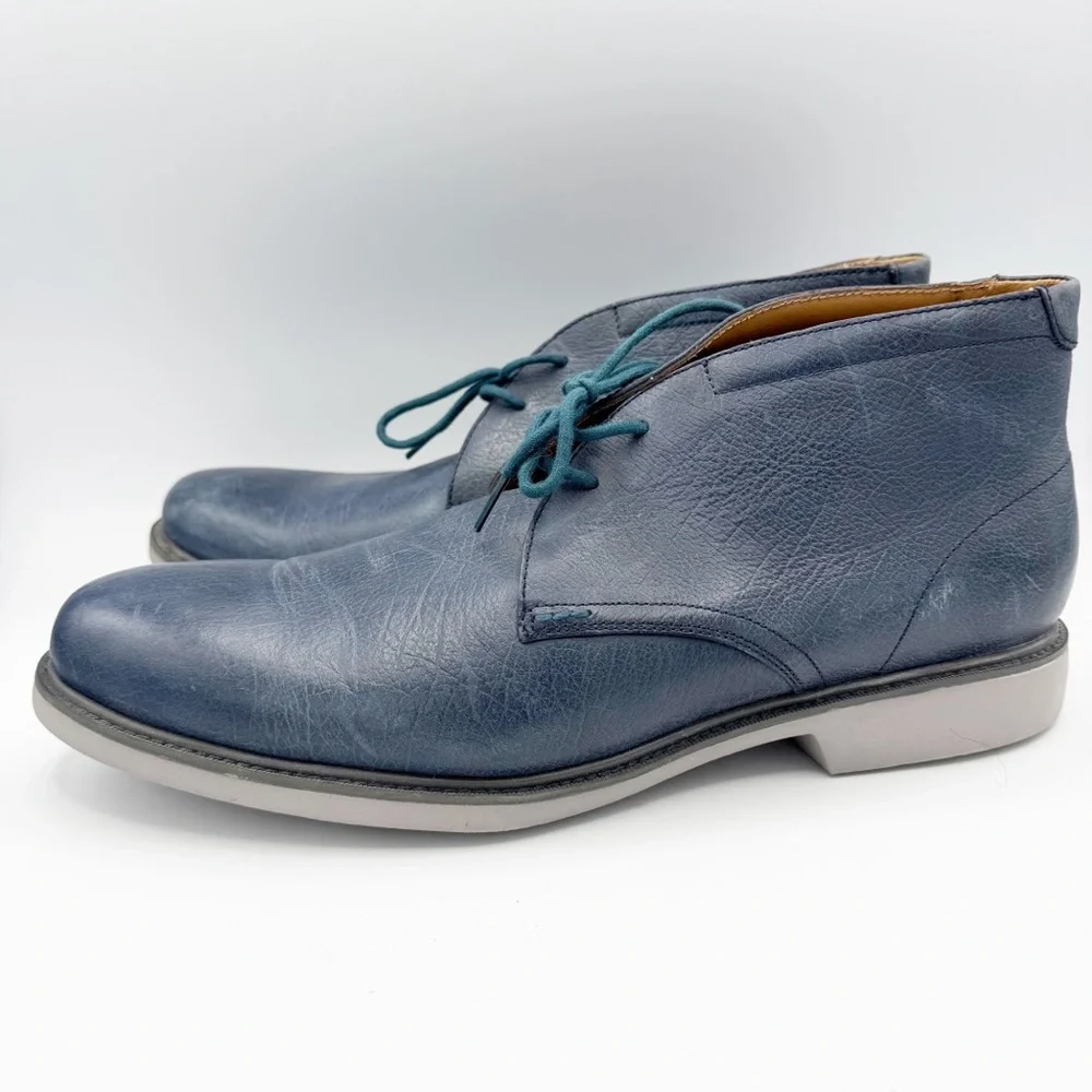 Cole Haan Mens Great Jones Chukka II Lace Up‎ Boots C20683 Blue Leather Size 13